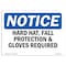 Signmission OSHA, Hard Hat Fall Protection & Gloves Required, 10in X 7in Plastic, 10" W, 7" H, Landscap OS-NS-P-710-L-13258 - alternate 1